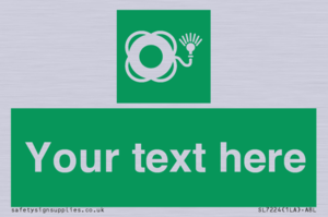 Custom sign safe condition Lifebuoy with light